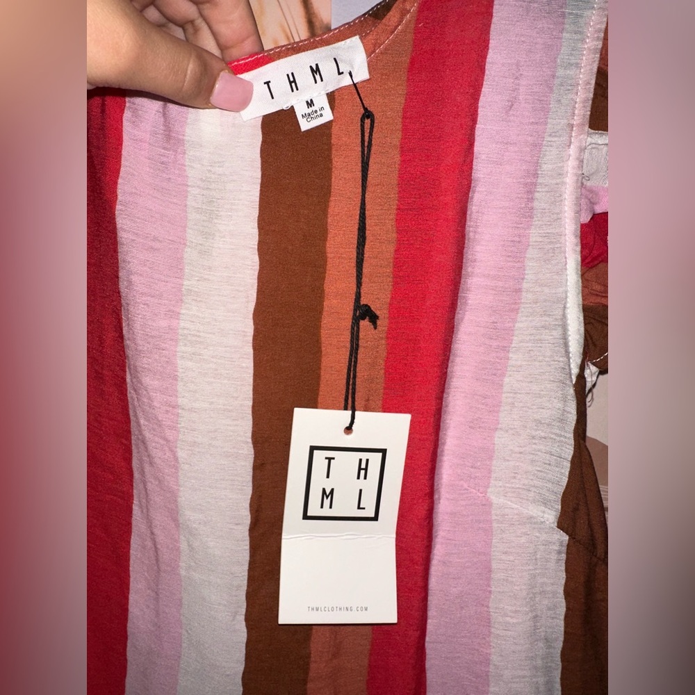 THML Colorblock Stripe Ruffle Top NWT - Picture 5 of 8